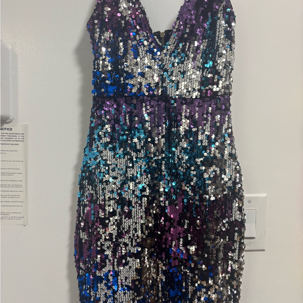 Sequin V-Neck Dress